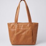 Bolso Tote de Cuero Color Miel para Mujer lado 1 Bolso Tote de Cuero color Miel para Mujer